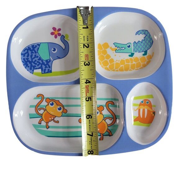 Target Home Melamine Divided Plates Set of 4 Animals Fish Dino Ocean BPA Free - Picture 11 of 13
